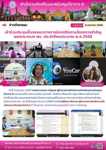 เข้าร่วมการประชุมชี้แจงแนวทางการนิเทศติดตามโครงการสำคัญของกระทรวง พม. ประจำปีงบประมาณ พ.ศ.2568