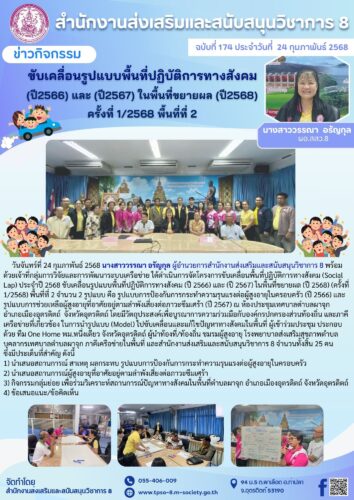 ขับเคลื่อนรูปแบบพื้นที่ปฏิบัติการทางสังคม (ปี 2566) และ (ปี 2567) ในพื้นที่ขยายผล (ปี 2568) (ครั้งที่ 1/2568) พื้นที่ที่ 2