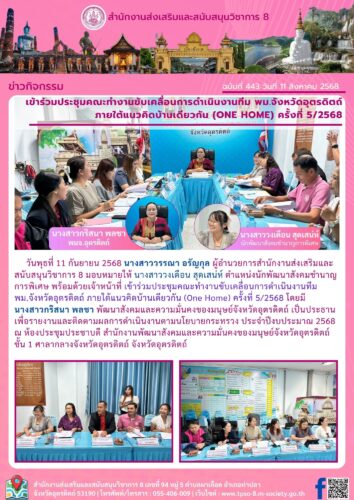 เข้าร่วมประชุมคณะทำงานขับเคลื่อนการดำเนินงานทีม พม.จังหวัดอุตรดิตถ์ ภายใต้แนวคิดบ้านเดียวกัน (One Home) ครั้งที่ 5/2568